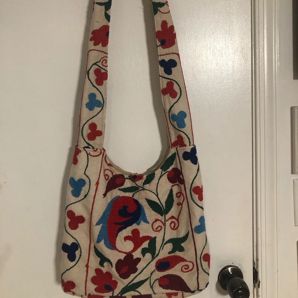 Ornate embroidered shoulder bag